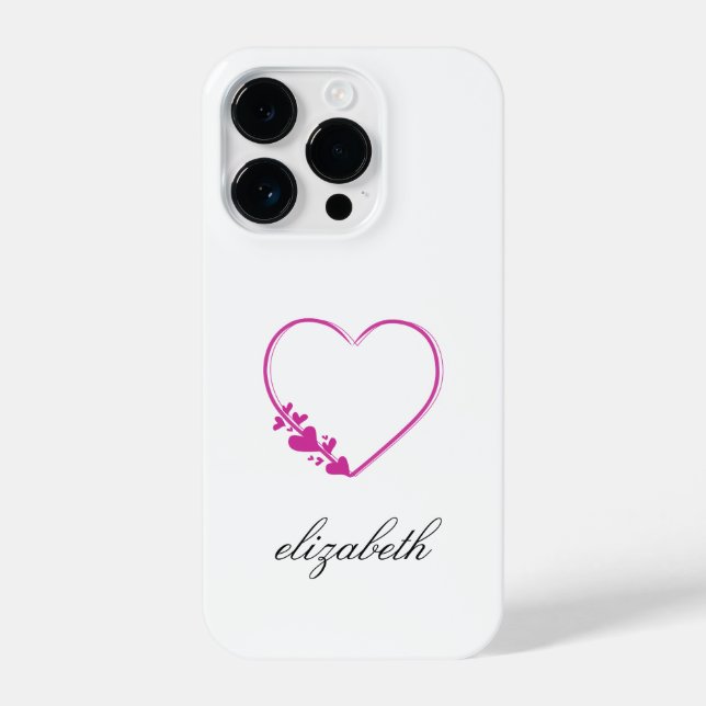 red heart shape withe background personalized  iPhone 14 pro  hülle (Rückseite)