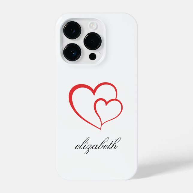 red heart shape withe background personalized  iPhone 14 pro  hülle (Rückseite)