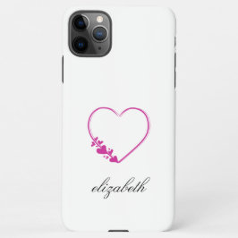 red heart shape withe background personalized  iPhone 11Pro max hülle