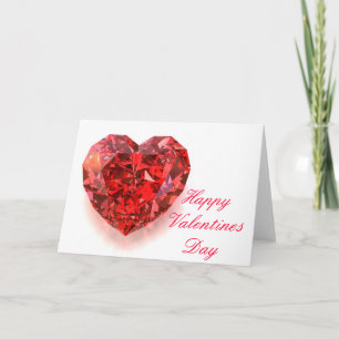 Red Heart Shaped Diamond Feiertagskarte