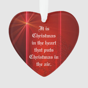 Red Heart Shaped Weihnachtsschmuck mit Zitat Ornament