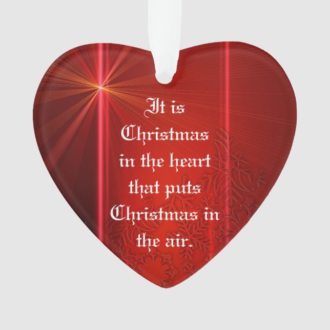 Red Heart Shaped Weihnachtsschmuck mit Zitat Ornament (Vorderseite)