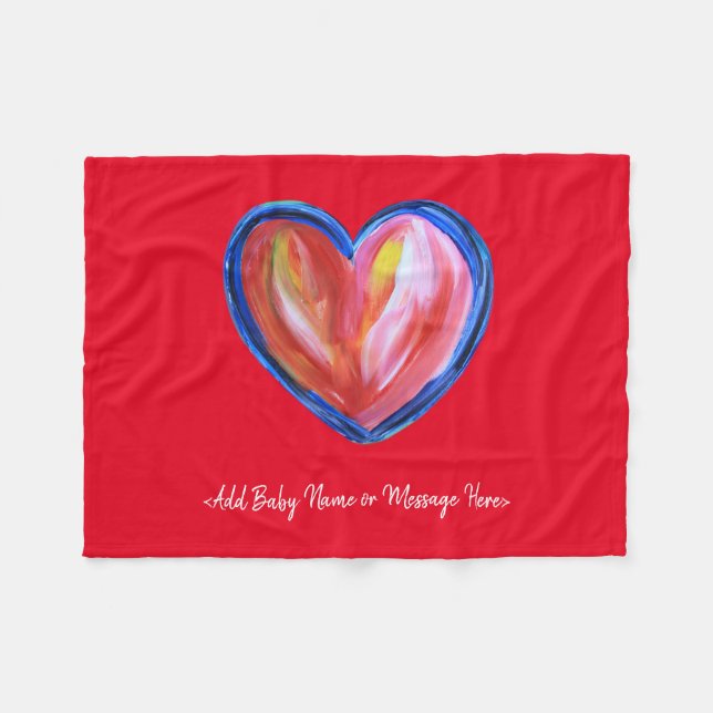 Red Heart Soft Fleece Couvertures bébé personnalis (Devant (Horizontal))