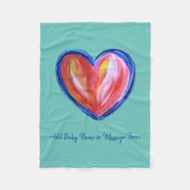 Red Heart Soft Fleece Custom Baby Blanket (Vorderseite)