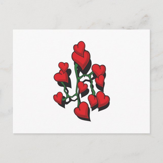 Red Heart Tattoo Design Postkarte (Vorderseite)