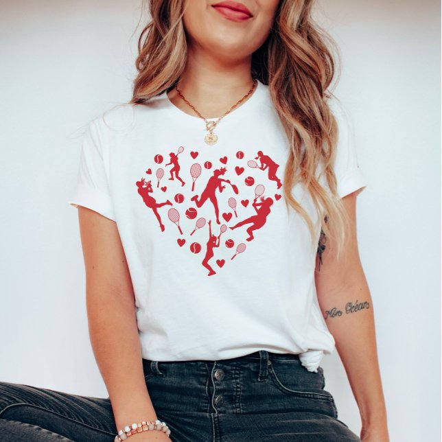 Red Heart Tennis Lover T-Shirt (Von Creator hochgeladen)