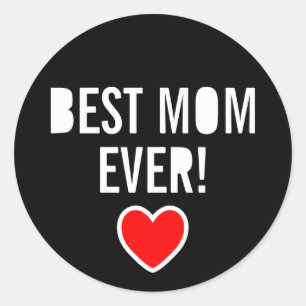 Red heart & text BEST MAMA JE! Tag der glücklichen Runder Aufkleber