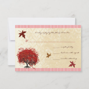 Red Heart Tree - Feuilles d'automne Faire-part de 