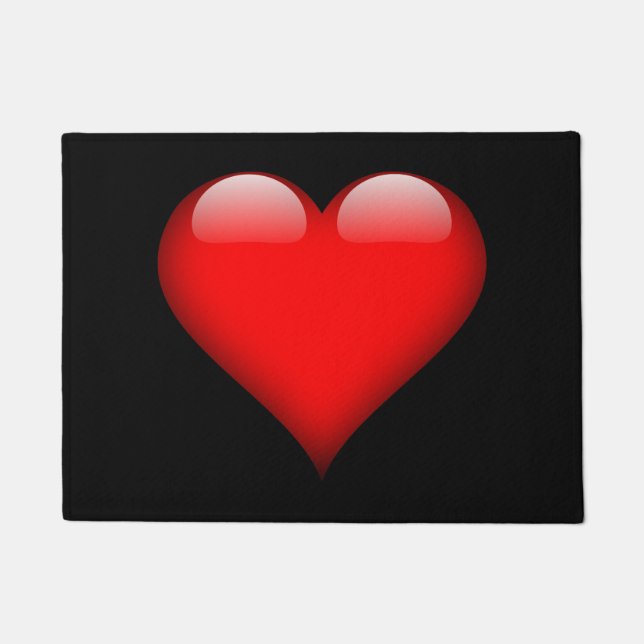 Red Heart Trendy Liebe Wedding Fußmatte (Vorderseite)