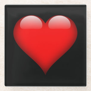 Red Heart Trendy Liebe Wedding Glasuntersetzer