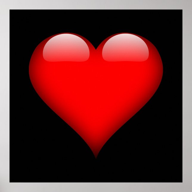Red Heart Trendy Liebe Wedding Poster (Vorne)