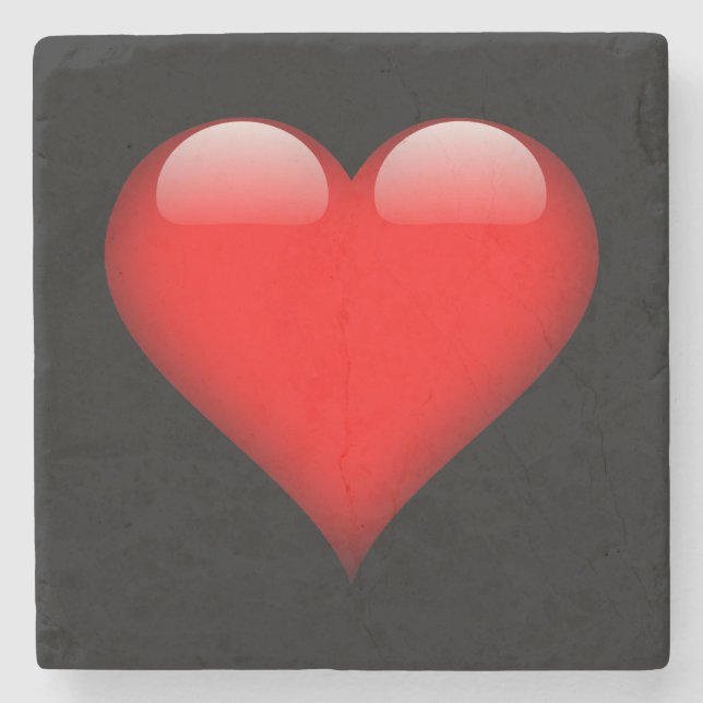 Red Heart Trendy Liebe Wedding Steinuntersetzer (Vorderseite)