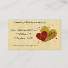 Red Heart True Love Hochzeitskarten Begleitkarte