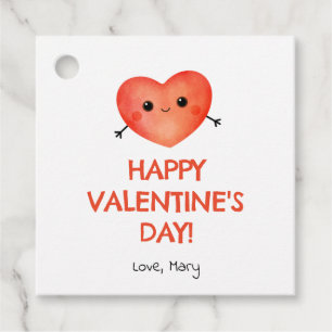 Red Heart Valentine's Day étiquette