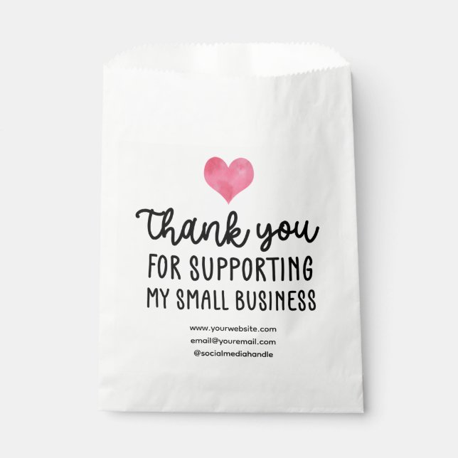 Red Heart Vielen Dank, dass Sie kleine Unternehmen Geschenktütchen (Vorderseite)