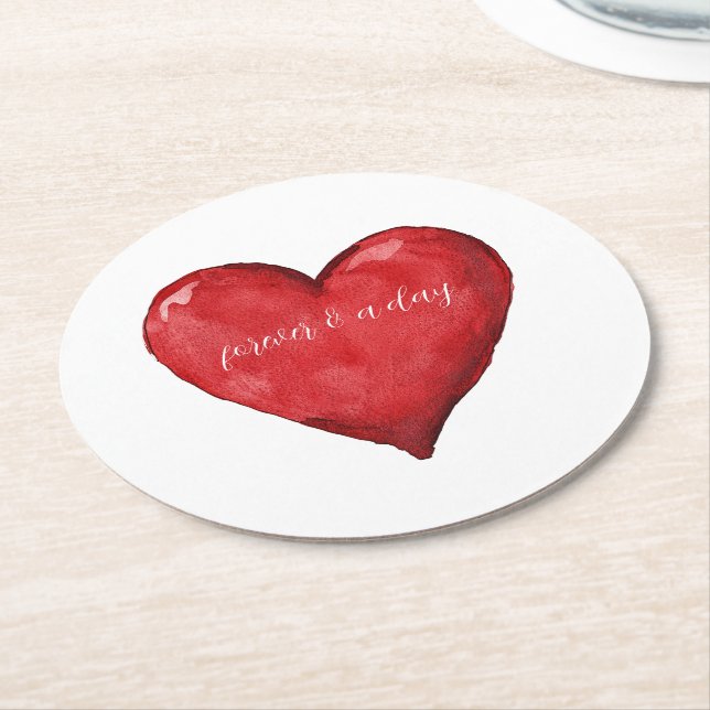 Red Heart Wedding Runder Pappuntersetzer (Angewinkelt)