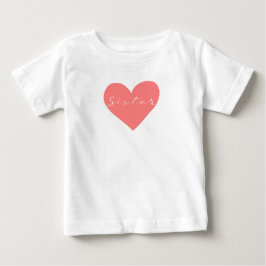 Red heart with text Sister Baby T-shirt