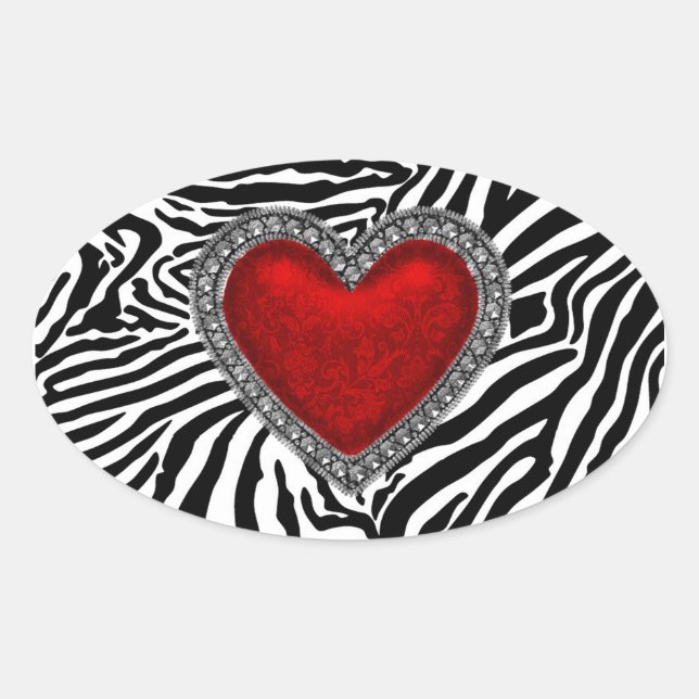 Red Heart Zebra Umschlag Aufkleber Gastgeschenk La (Vorderseite)