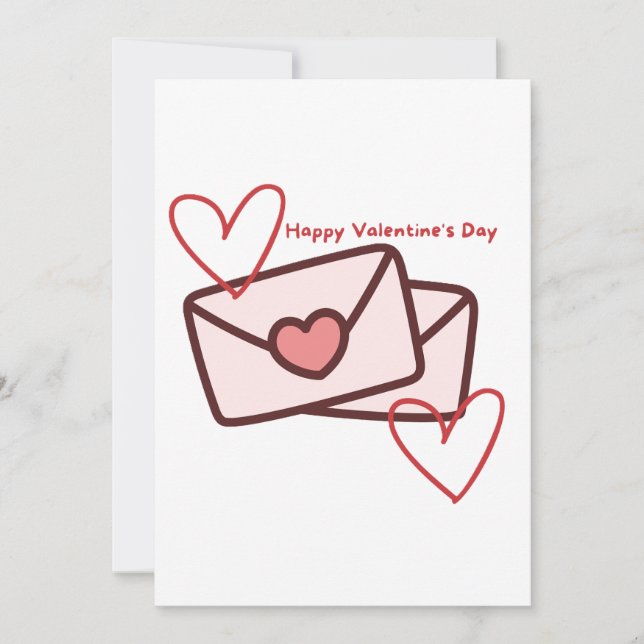 Red Hearth Happy Valentine's Day Einladung (Vorderseite)