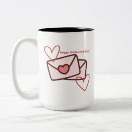 Red Hearth Happy Valentine's Day Zweifarbige Tasse