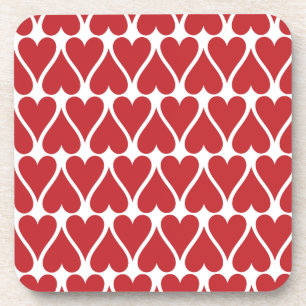 Red Hearts anpassen Getränkeuntersetzer