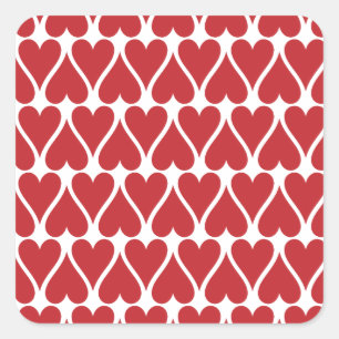 Red Hearts anpassen Quadratischer Aufkleber