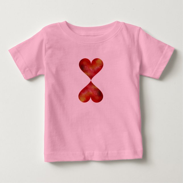 Red Hearts Baby Tutu Bodysuit, rosa Baby T-shirt (Vorderseite)