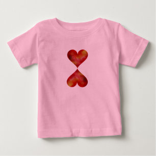 Red Hearts Baby Tutu Bodysuit, rosa T-shirt