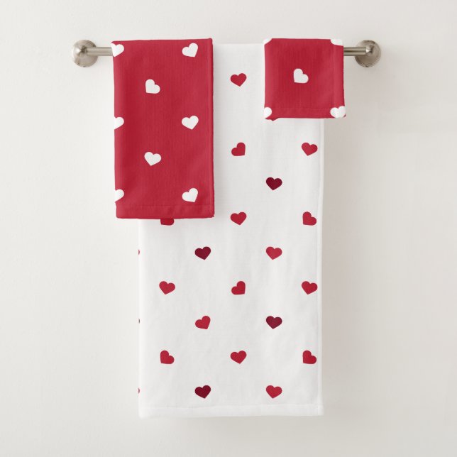 Red Hearts Badhandtuch Set (Insitu)