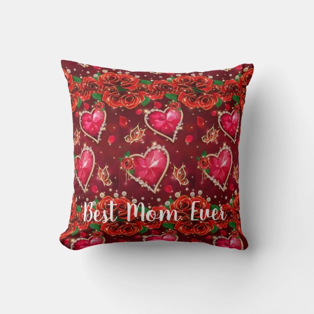 Red Hearts Best Mama 2022 Trendy Chic Gift Kissen (Vorderseite)