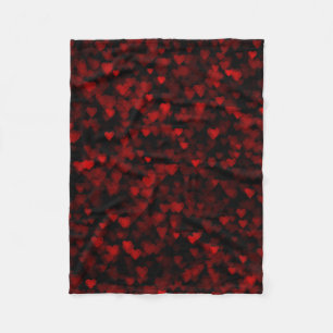 Red Hearts Blake Vision Dunkle schwarze romantisch Fleecedecke