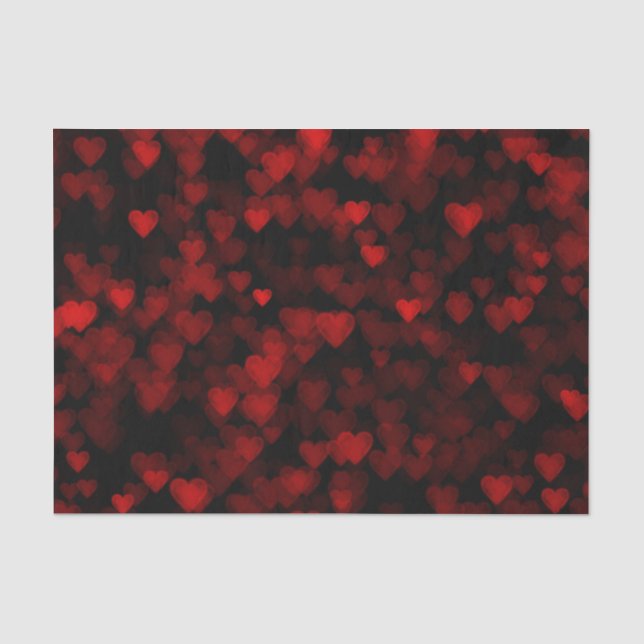 Red Hearts Blake Vision Dunkle schwarze romantisch Seidenpapier (Vorderseite)