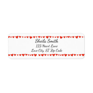 Red Hearts Border benutzerdefinierte Adressbezeich