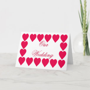 Red Hearts Border Wedding Invitation Cards Einladung