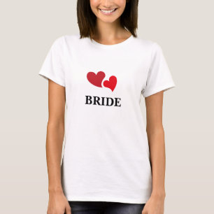 Red Hearts BrautTypografie minimales Design T-Shirt