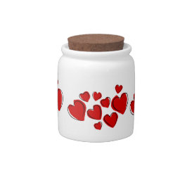 Red Hearts candy Jar Plätzchendosen