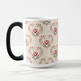 Red Hearts Cream Morphing Mug Verwandlungstasse