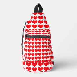 Red Hearts Crossbody Bag