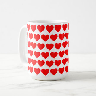 Red Hearts design pattern valentine love Kaffeetasse