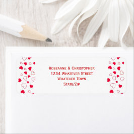 Red Hearts Design Valentinstag Hochzeitadresse