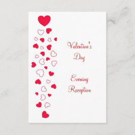 Red Hearts Design Valentinstag Hochzeitsempfang Begleitkarte