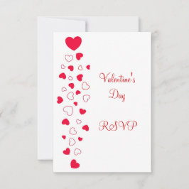Red Hearts Design Valentinstag Wedding RSVP Einladung