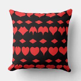 Red Hearts & Diamonds Throw Kissen