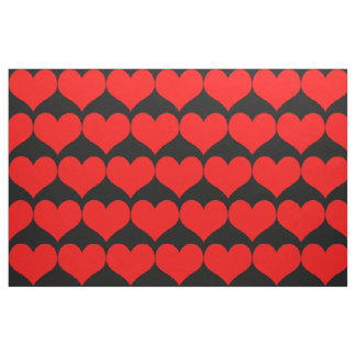 Red Hearts Fabric Stoff