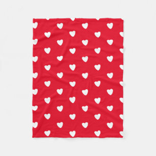 Red Hearts Fleece Blanket