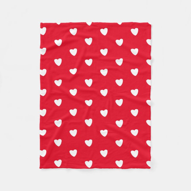 Red Hearts Fleece Blanket (Vorderseite)