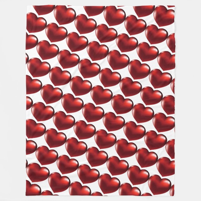 Red Hearts Fleecedecke (Vorderseite)