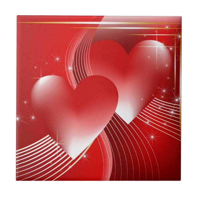 Red Hearts Fliese (Vorderseite)