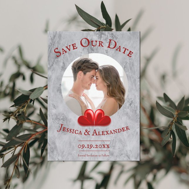 Red Hearts Foto Save the Date (Von Creator hochgeladen)