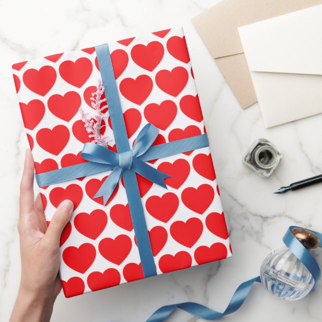 Red Hearts Geschenkpapier (Schenken)